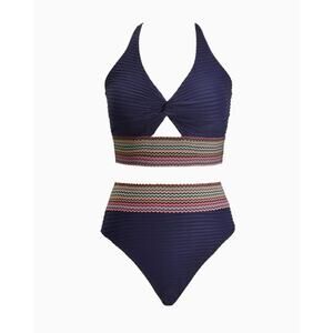 NWT - CUPSHE Bikini set - Size XL - Dark Blue and Multicolored